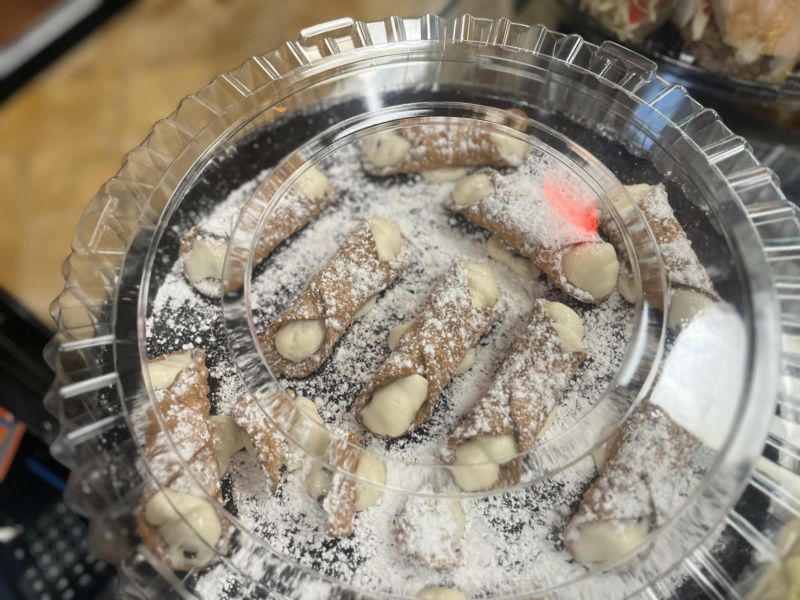 A tray of yummy cannolis created by Anthony Francos in Sparta